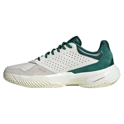 Juniors' CourtJam Control 3 Premium Tennis Shoes White and Collegiate Green ADIDAS