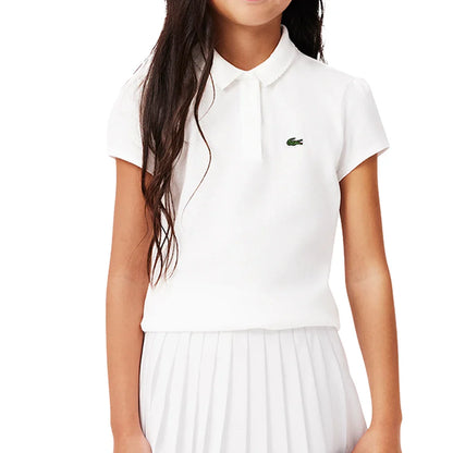 Girls' Scallop Tennis Polo LACOSTE 6A 001_BLANC