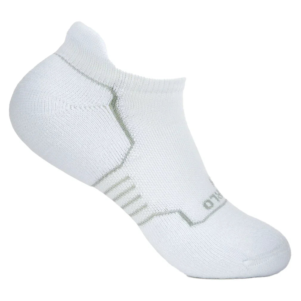 Light Cushion No Show Tab Pickleball Socks White THORLO