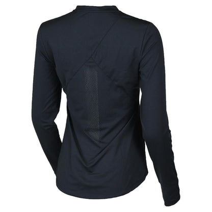 Womens Long Sleeve Performance Tennis Top Black Womens Apparel PADDLETEK