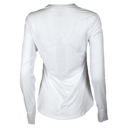 Womens Long Sleeve Performance Tennis Top White and Black Womens Apparel PADDLETEK