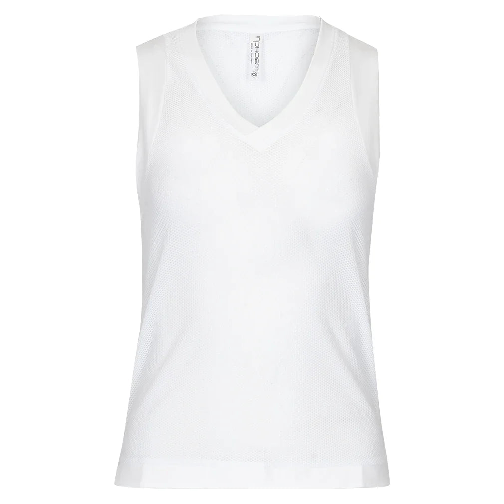 Women`s Baila V Neck Tennis Tank White INPHORM XS
