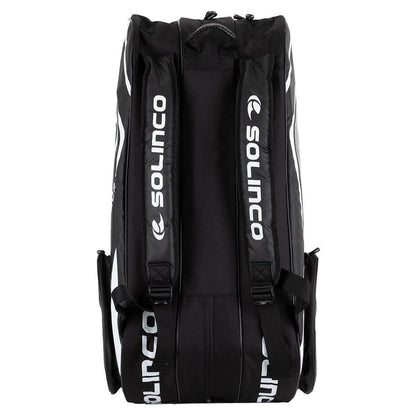 15-Pack Tour Team Tennis Racquet Bag White and Black with Black Zipper Lining Gifts SOLINCO