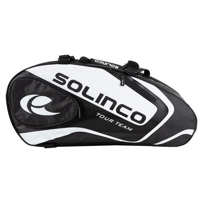 15-Pack Tour Team Tennis Racquet Bag White and Black with Black Zipper Lining Gifts SOLINCO