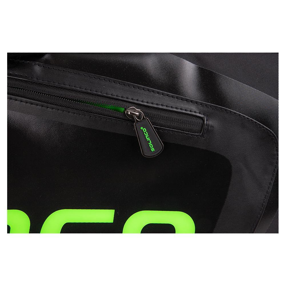 15-Pack Tour Team Tennis Racquet Bag Black and Neon Green Tournament Gear SOLINCO