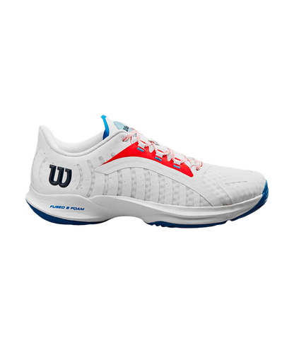 Wilson Hurakn Pro White/Wilson Red/D V Blue 2024 Padel Shoes Zapatillas Wilson 40 2/3