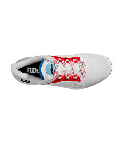 Wilson Hurakn Pro White/Wilson Red/D V Blue 2024 Padel Shoes Zapatillas Wilson 43 1/3