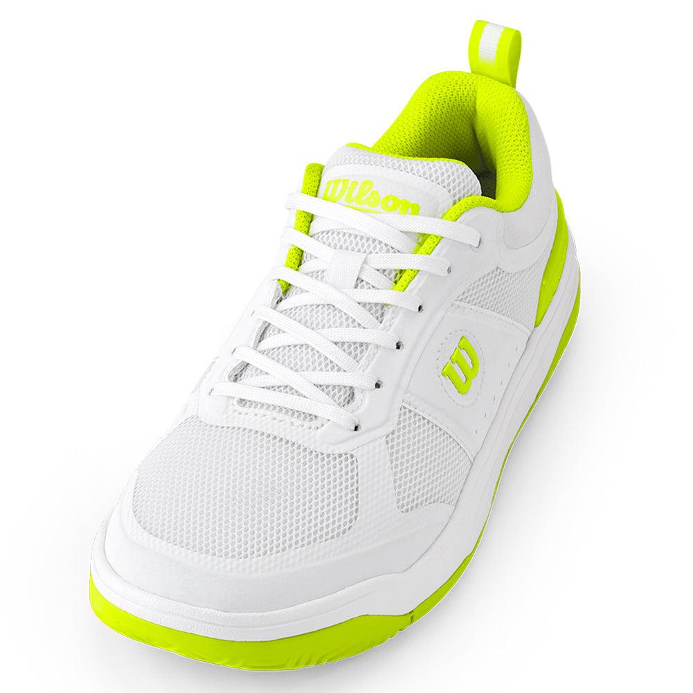 Women`s Pickle Pro Pickleball Shoes White and Safety Yellow WILSON 6 White