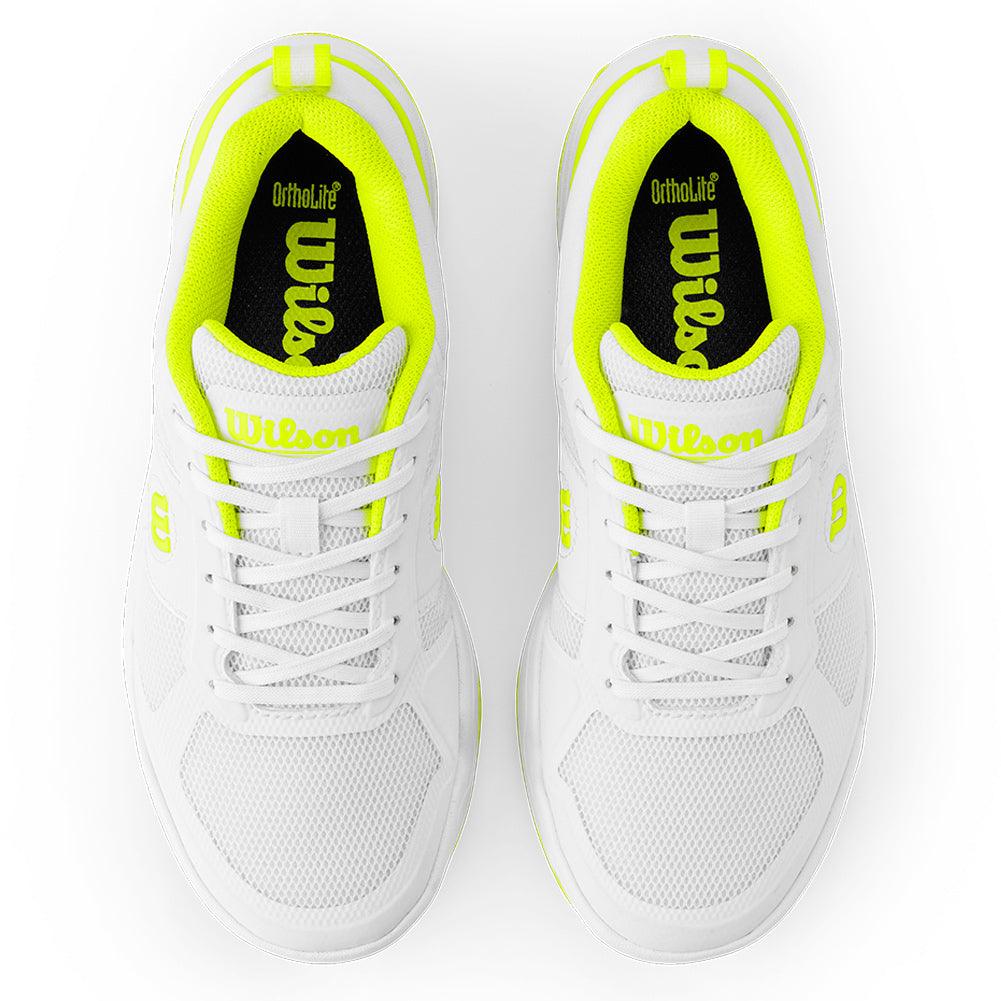 Women`s Pickle Pro Pickleball Shoes White and Safety Yellow WILSON