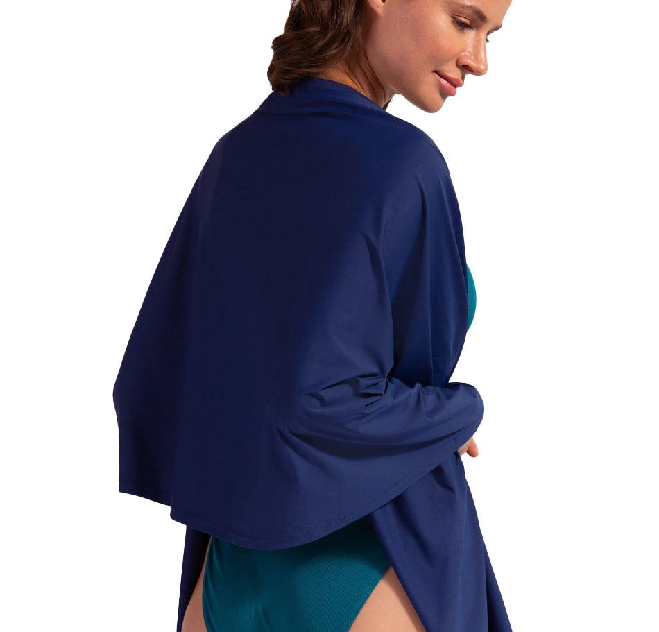 Unisex Sun Protective Blanket Wrap Navy Womens Apparel BLOQUV NAVY