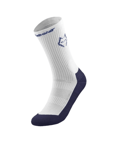 Socks Babolat Largos Mid-Calf Juan Lebron White/Estate Blue 2025 Padel Clothes Babolat