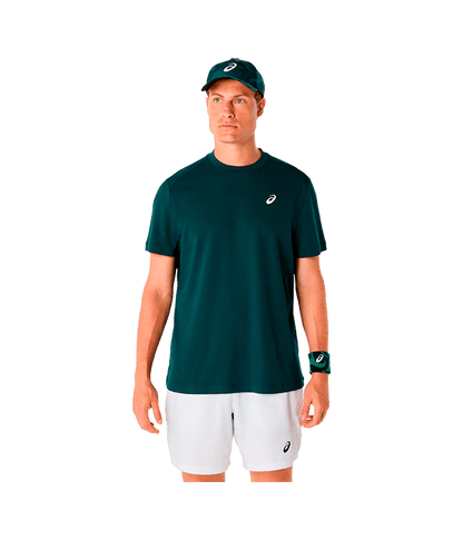 T shirt Asics Court SS Saxon Green 2025 Padel Clothes Asics Padel