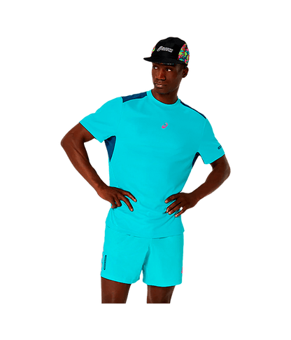 T shirt Asics Padel Court SS Energy Aqua 2025 Padel Clothes Asics Padel