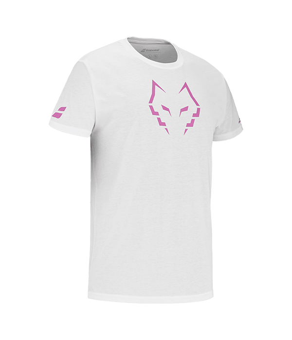 T shirt Babolat Algodón Juan Lebrón White/Pink 2025 Padel Clothes Babolat