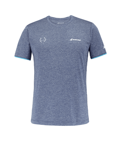 T shirt Babolat Crew Neck Blue Logo White 2025 Juan Lebrón Padel Clothes Babolat