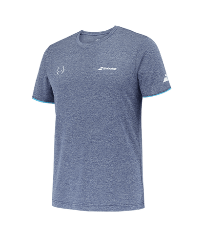 T shirt Babolat Crew Neck Blue Logo White 2025 Juan Lebrón Padel Clothes Babolat