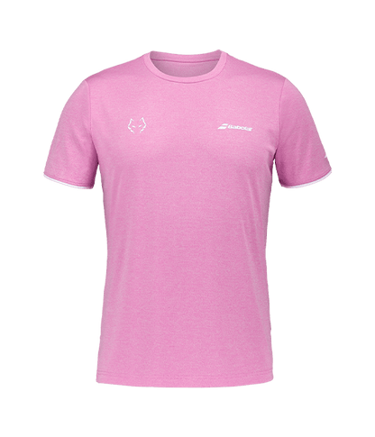 T shirt Babolat Crew Neck Pink Logo White 2025 Juan Lebrón Padel Clothes Babolat
