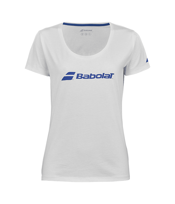 T shirt Babolat Exercise Tee Woman White/White 2025 Padel Clothes Babolat