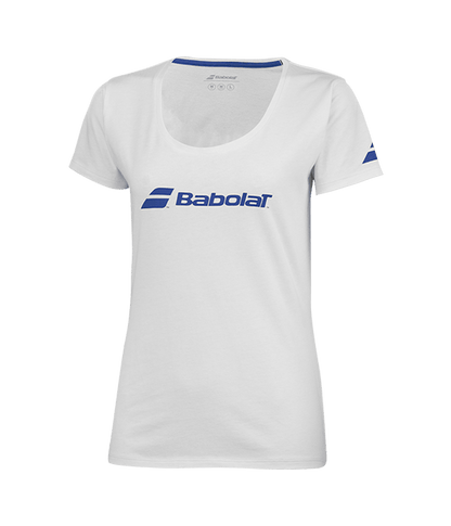 T shirt Babolat Exercise Tee Woman White/White 2025 Padel Clothes Babolat