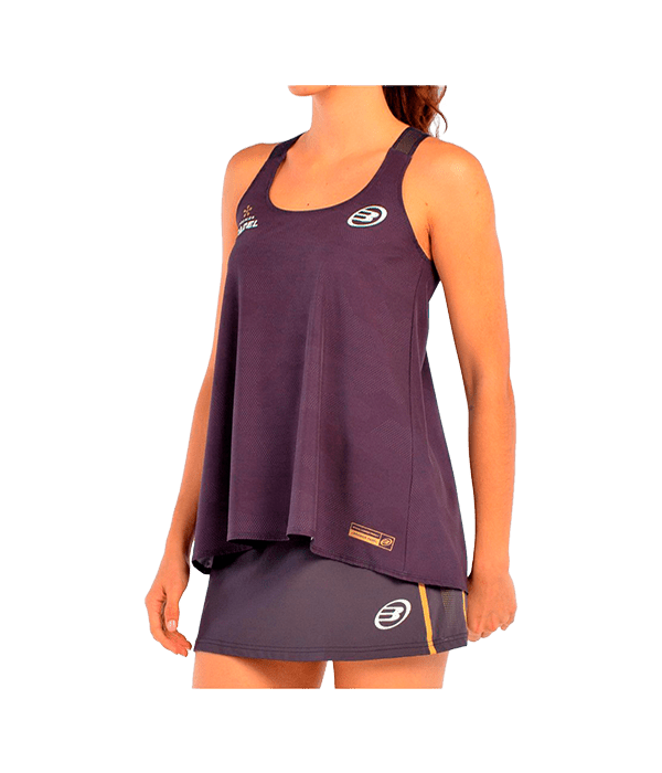 T shirt Tirantes Bullpadel Agore Women Black Carbón 2025 Padel Clothes Bullpadel
