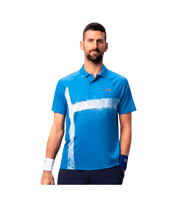 Polo Lacoste Novak Djokovic Blue/White 2025 Padel Clothes Lacoste