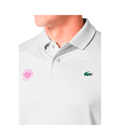 Polo Lacoste Roland Garros White/Pink 2025 Padel Clothes Lacoste